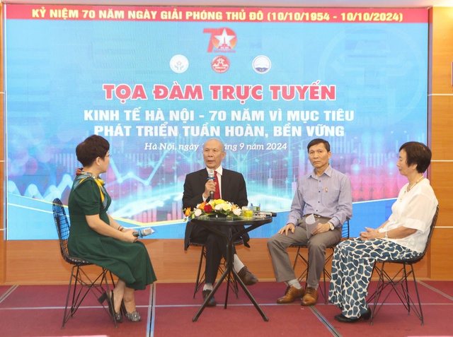 Tọa đàm "Kinh tế Hà Nội - 70 năm vì mục tiêu phát triển tuần hoàn, bền vững" tổ chức tại Báo Kinh tế & Đô thị sáng 25/9.